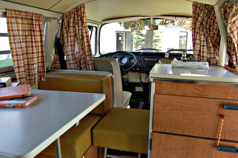 Inside a 1970 Kombi camper van Image form Wiki Commons retro kombi vw