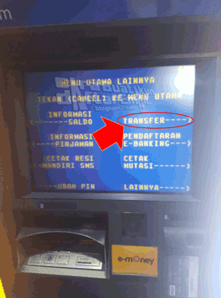 cara transfer uang lewat ATM Mandiri ke BNI