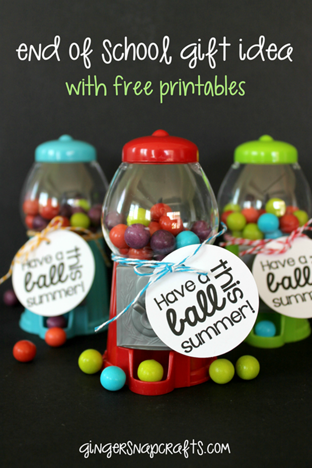 Mini Gumball Machine End of School Gift Idea with free printables at GingerSnapCrafts.com #printable #giftidea_thumb[1]