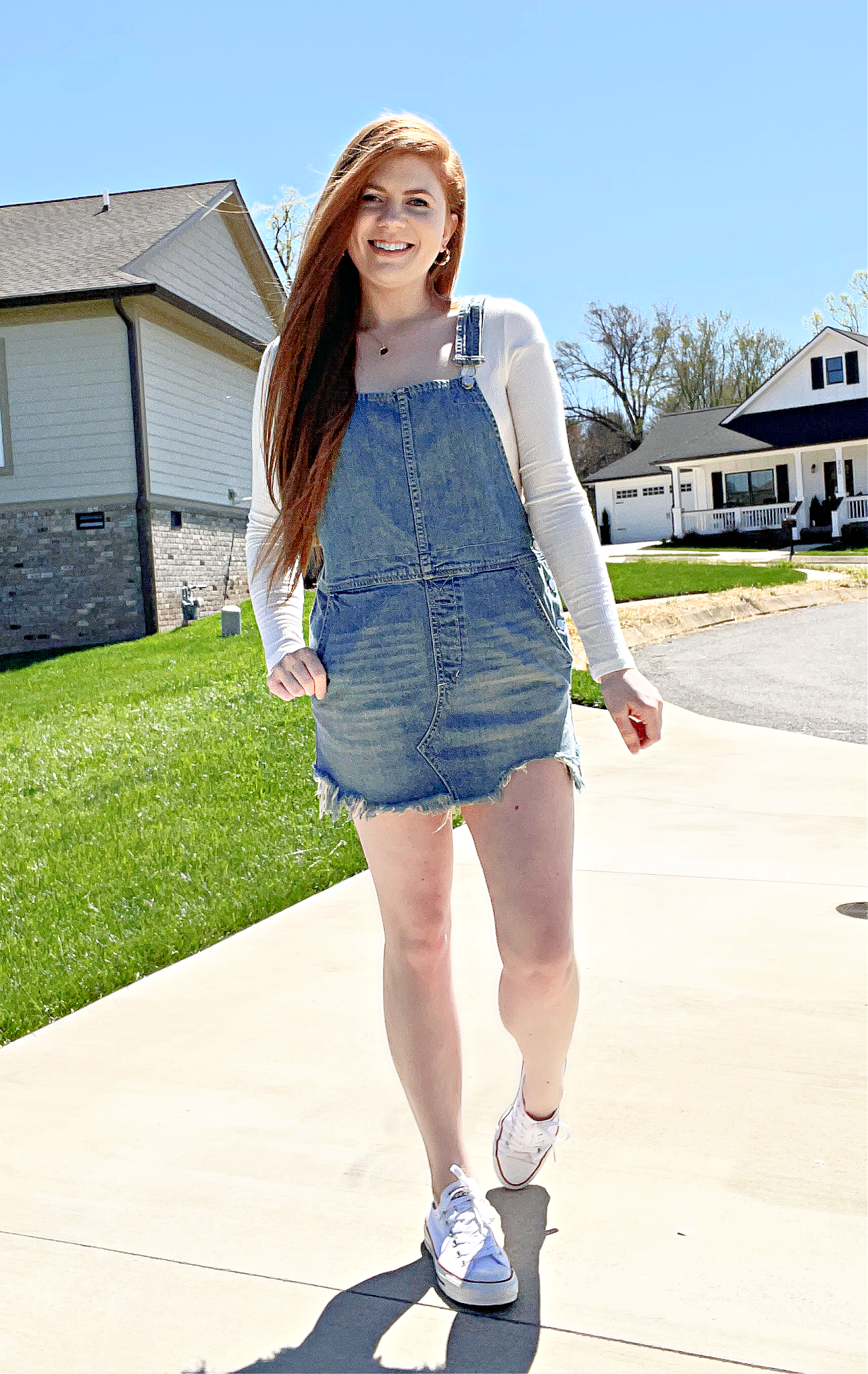 Free People Denim Overall Dress TheKristenDiary Blog