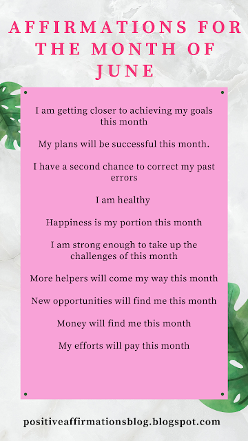 Affirmations For June