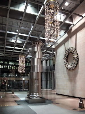 Christmas decorations in lobby of MetroCentre, Toronto