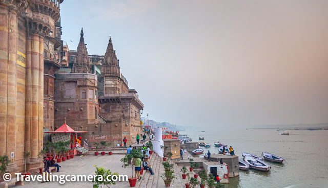 In Varanasi, a ghat is a series of steps leading down to the banks of the Ganges river. The word "ghat" is derived from the Sanskrit word "ghatam," which means a set of steps leading to a water body. The ghats of Varanasi are an integral part of the city's cultural and religious heritage, and hold great significance for the local people.    The ghats of Varanasi are considered to be the holiest places in the city, and are an important site for religious and spiritual activities. Many pilgrims come to the ghats to take a holy dip in the Ganges river, which is believed to wash away their sins and purify their soul. The ghats are also home to a number of ancient temples and shrines, including the Kashi Vishwanath Temple, one of the most important Hindu temples in India.