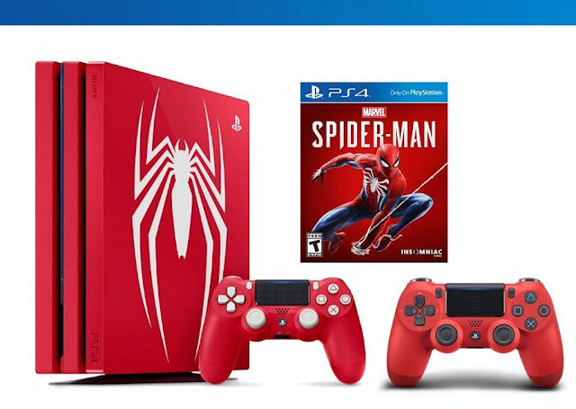 PlayStation 4 Pro 1TB Limited Edition Console - Marvel's Spider-Man + DualShock 4 Wireless Magma Red Controller + NBA 2K17 Bundle ( 3 - Items )