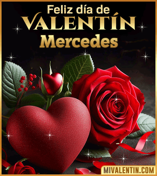 Gif Rosas Feliz día de San Valentin Mercedes