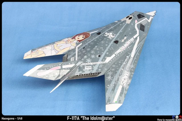 Maquette du F-117 Idolmaster d'hasegawa au 1/48.