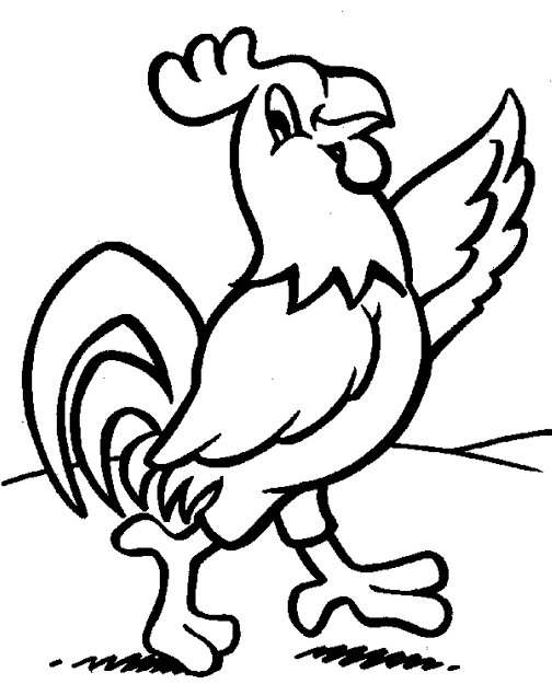 Rooster Farm Animal Coloring Pages For Kids