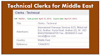 Clerks for Middle East