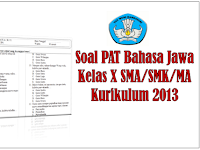 Soal PAT Bahasa Jawa Kelas X SMA/MA/SMK Kurikulum 2013