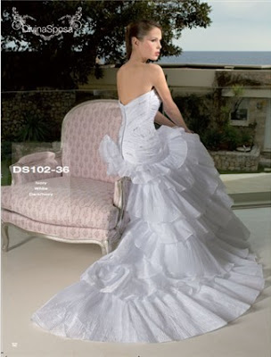 White+Strapless+Ball+Gown+Silhouette+Floor+Wedding+Dresses