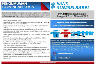 Lowongan Kerja Bank Sumsel Babel