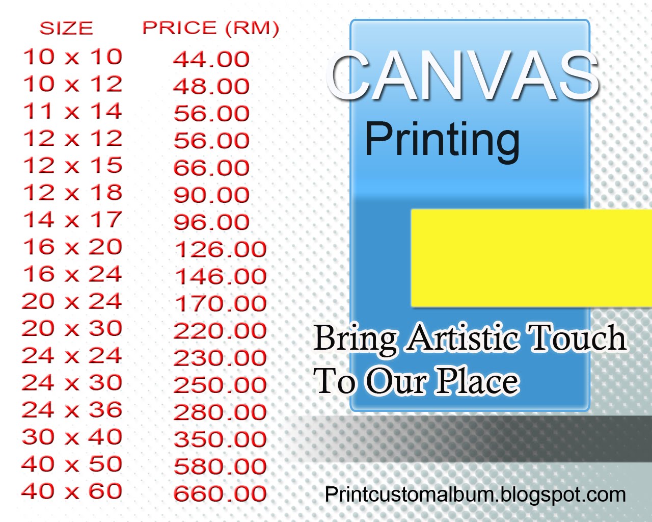 Wedding Custom Album Printing Services: Canvas Printing 