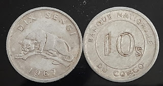 Congo - Democratic Republic, 10 Sengi, 1967 @ 30