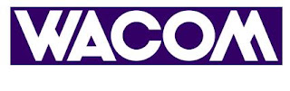 Wacom logo, inverted, m, w, symmetric, bootsblue, logo