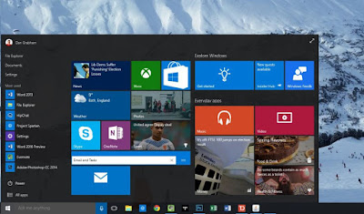 Start Menu Windows 10 Preview 