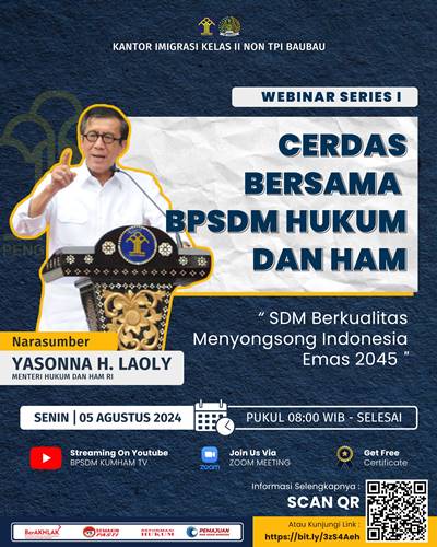 Gelar Webminar Series, Imigrasi Baubau Ajak Sobat Pengayoman Mengikuti Secara Daring