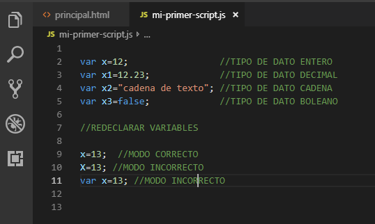 Re-declarar variables con javascript