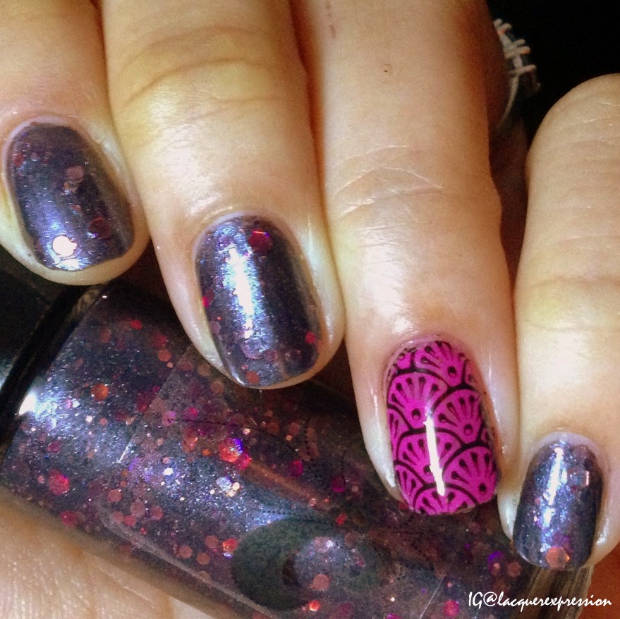swatch and review of guns and roses nail polish by jindie nails
