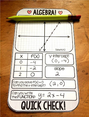 Algebra 1 warm up template