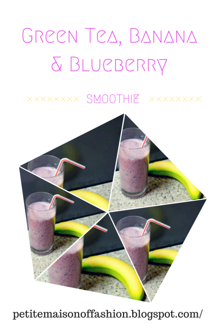 Healthy Detox Green Tea, Banana and Blueberry Smoothie