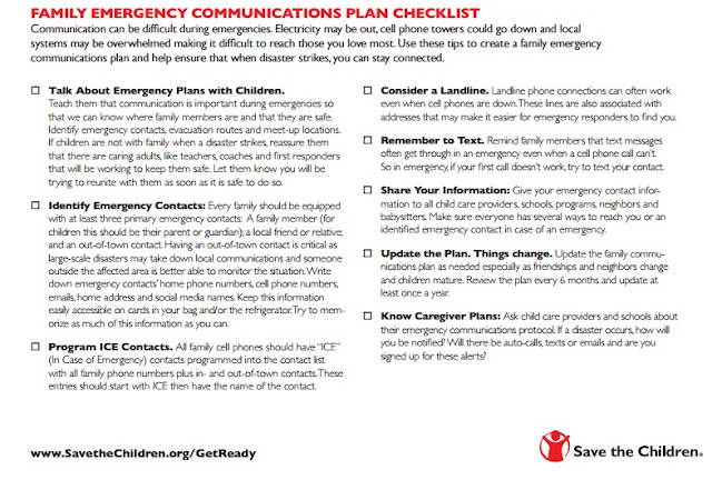 Emergency communications checklist
