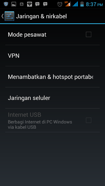 Cara mudah setting android jadi modem