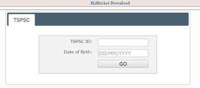 TSPSC Manager Post Hall ticket DOwnload