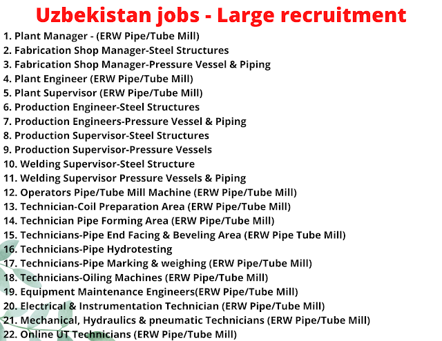 Uzbekistan jobs - Large recruitment