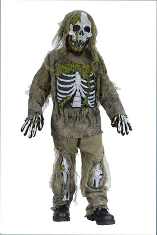 disfraz infantil de esqueleto zombie