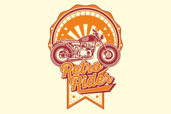 Retro Rider with Motorbikes Vintage