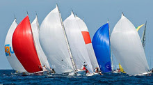 J/80 sailboats- sailing on reach off Santander, Spain