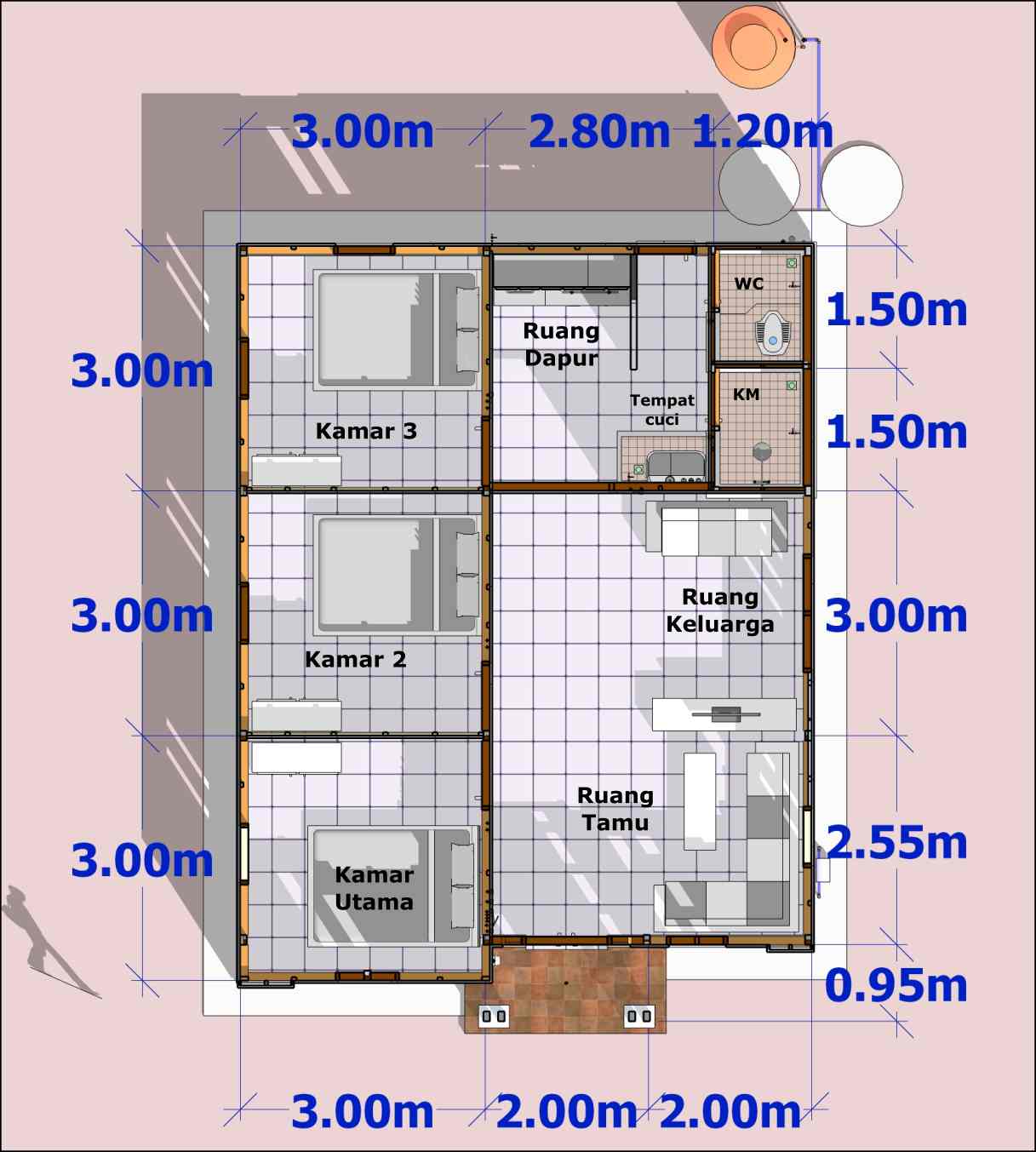 Hitung BIAYA BAHAN Rumah 7x9 Meter Ala BEDAH RUMAH