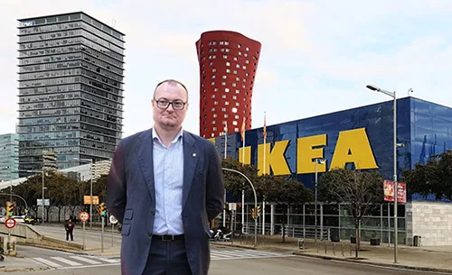 Juan Luis Ruiz, alcaldable pel PSC a Vilanova i la Geltrú, a l'IKEA de l'Hospitalet