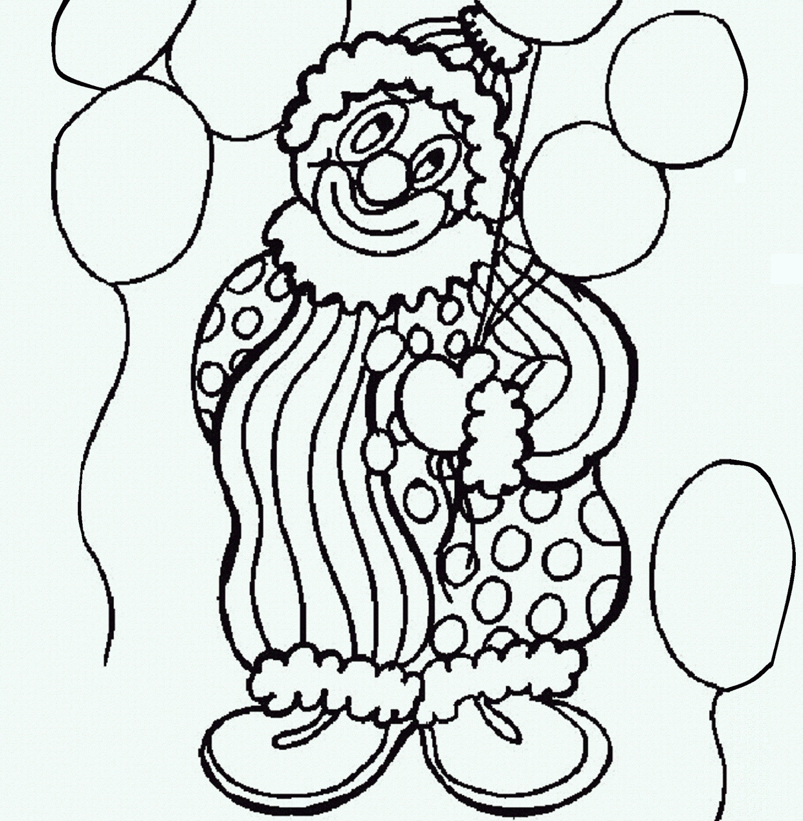 Beautiful Clown Coloring Drawing Free wallpaper