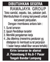 Ramayana Group - Lowongan Kerja Lampung Oktober 2016