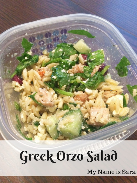 Greek Orzo Pasta Salad | My Name is Sara - mynameissarablog.blogspot.com