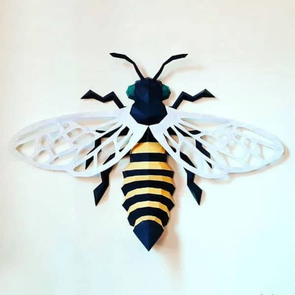 folded paper bee model