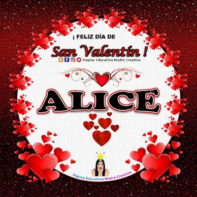 Feliz Día de San Valentín - Nombre Alice