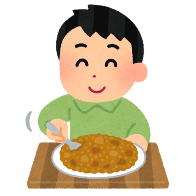 カレーを混ぜる人のイラスト