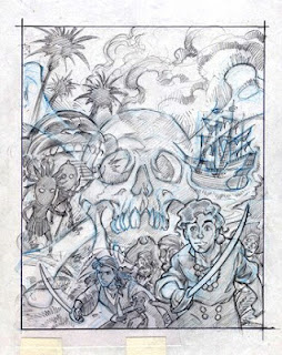 Boceto original Steve Purcell portada Monkey Island