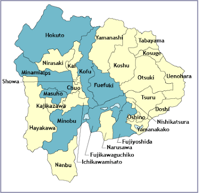 Yamanashi Map Regional City