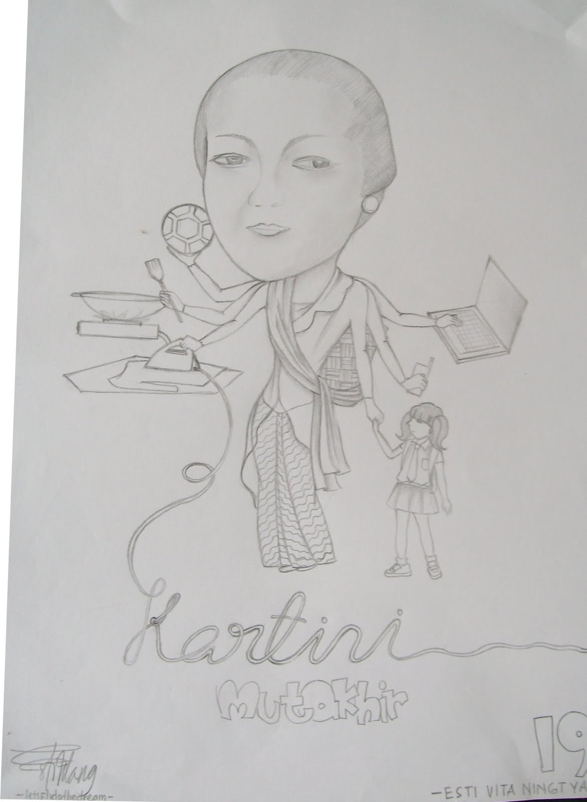 Contoh Gambar Karikatur Kartini