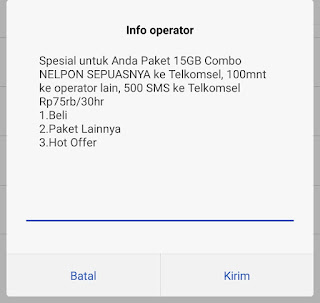 Cara mengaktifkan paket combo 15 GB + Unlimited Nelpon Tsel + 100 Menit All Operator + 500 Menit SMS Tsel terbilang sangat mudah