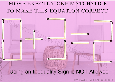 0+3=2. Move Exactly One Matchstick to Make this Equation Correct!