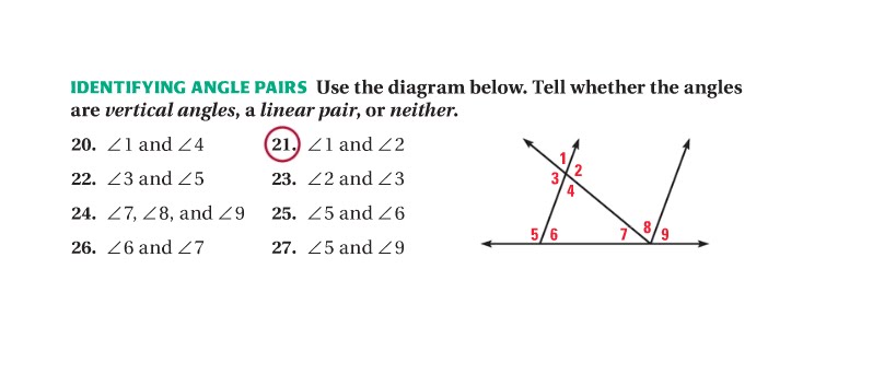 Geometry: 1.5 Describe Angle Pair Relationships