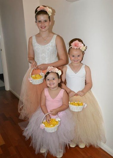 flower girl tutus peach french vanilla soft pink