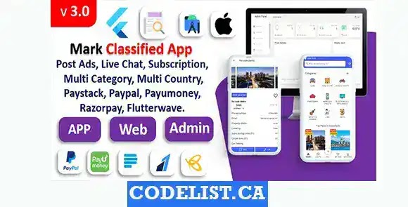 Mark Classified App v3.0 - Classified App - Multi Payment Gateways Integrated Download by Codelist.ca