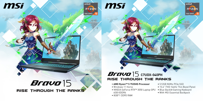 MSI Bravo 15 is now available in PH: Ryzen 5 7535HS, RTX 3050, and 512GB storage, promo price at PHP at 43,995