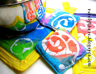 Sewing: Paste Batik Pot-holders, Coasters, Place Mats