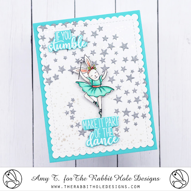 Bunny Ballet Stamp Set illustrated by Tatsiana Zayats, Aim for the Stars Stencil by The Rabbit Hole Designs #therabbitholedesignsllc #therabbitholedesigns #trhd